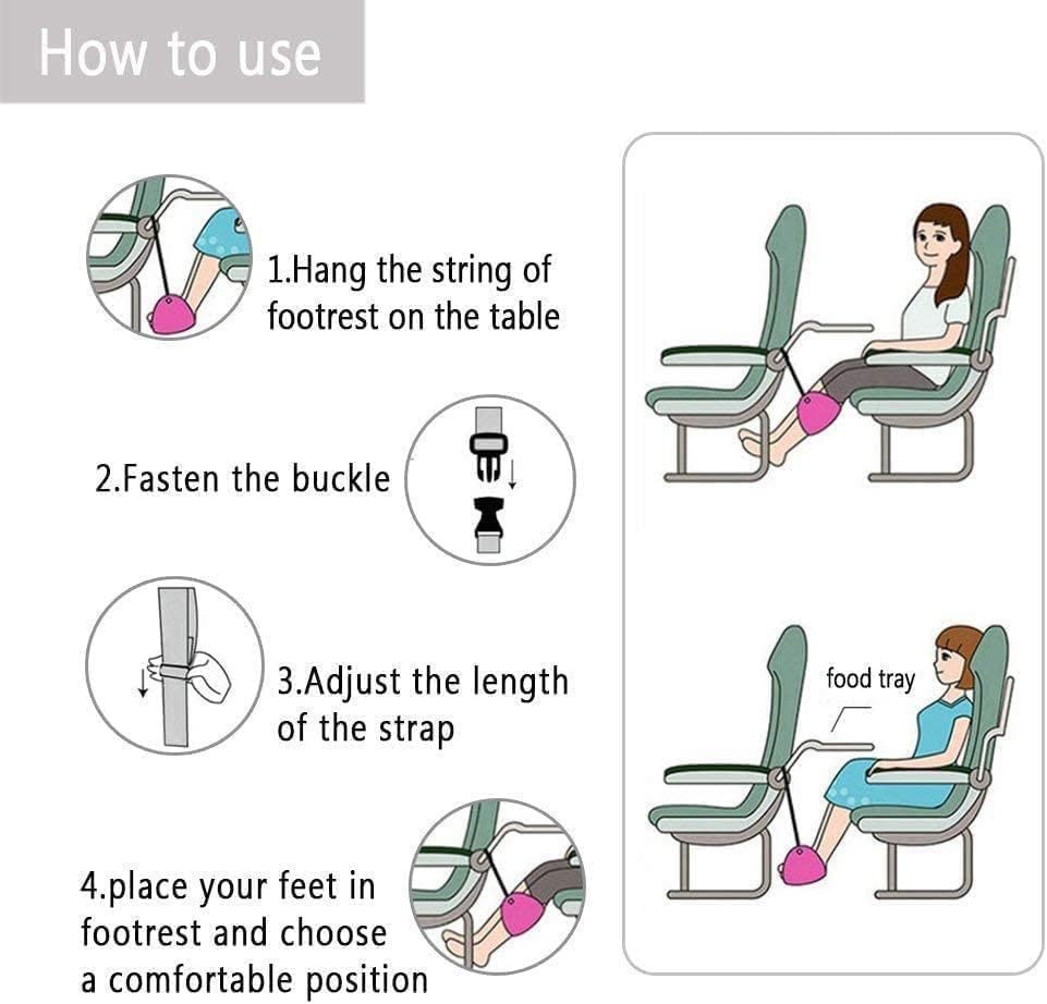 Airplane Footrest - Best Travel Essential, Airplane Travel Accessories, No Clashing Foot Hammock & Portable Plane Leg Rest, Provides Relaxation and Comfortable for Long Flight - Image 6