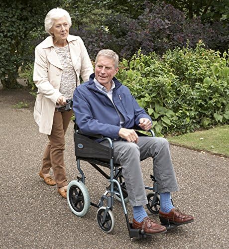 Days Escape Wheelchair, Lite Aluminium, Lightweight with Folding Frame, Mobility Aids, Comfortable Travel Chair with Removable Footrests, Standard, Blue - Image 8