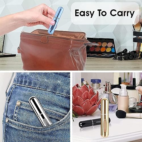 Perfume Atomiser pack of 5pcs Perfume Travel Bottle, 5ML Refillable Perfume Spray Bottle Easy to Refill Empty Atomiser Bottle for Purse, Handbag, Pocket and Luggage (Matte) - Image 7