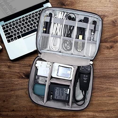 Electronic Organizer, Portable Travel Organizer Bag, Waterproof Electronics Accessories Storage Cases for iPad, Cables, Chargers, Hard Drive, Power Bank, Game Cards (Black) - Image 7