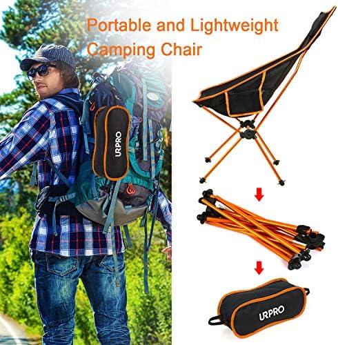Outdoor Camping Chair Portable Lightweight Folding Camp Chairs with Headrest & 2-sided Pocket High Back for Outdoor Backpacking Hiking Fishing Travel Picnic - Image 7