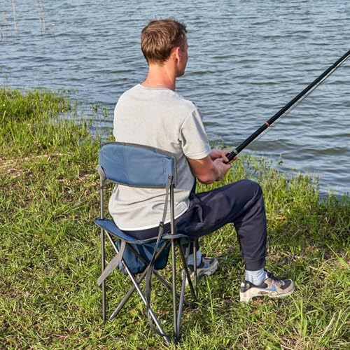 Portal Camping Stool Folding with Backrest Portable Collapsible Seat Small Chair for Adults Pop up Stool Travel Seat Tall Lightweight for Hiking Backpacking Festival Fishing Walking Events 102KG - Image 2