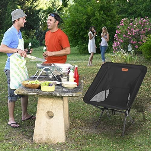 Rainberg Ultra Lightweight Camping Chair, Folding Chair, Camping Chairs for Adults, Foldable Garden Outdoor Picnic BBQ Chairs. (Pack of 1, Black) - Image 8