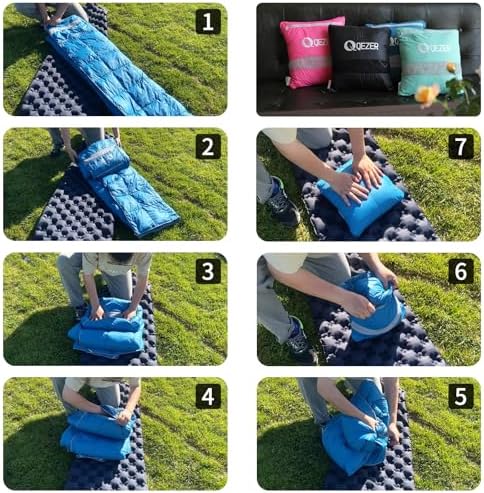 Down Camping Blanket,Ultralight and Warmer Blanket for Camping, Hiking, Hammocks,Travel, Indoors,Outdoor,Cars,Camper Van with 2 kinds of style for storage,can be used as square pillow or quilt - Image 6
