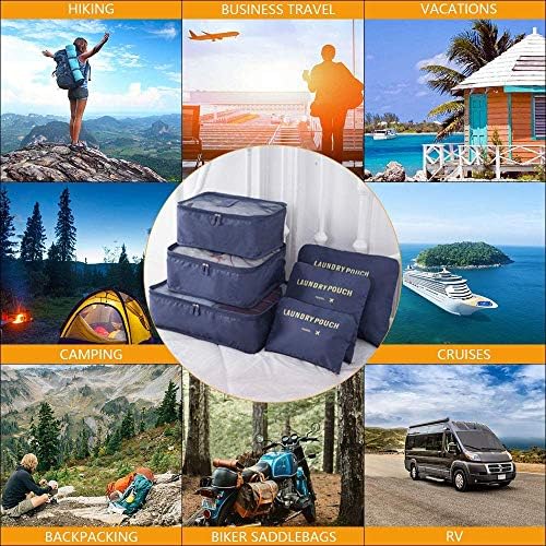 Vicloon Packing Cubes, 8 PCS Travel Organiser Bags Luggage Organizers with Shoe Bag for Clothes Suitcase Shoes (Blue) - Image 7