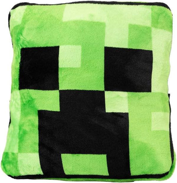 Minecraft Creeper 2-in-1 Cushion Blanket - Officially Licensed Microsoft Travel Blanket, Foldable Soft Fluffy Throw, Compact Design for Living Room or Bedroom Decor, 120cm x 150cm| Paladone - Image 5