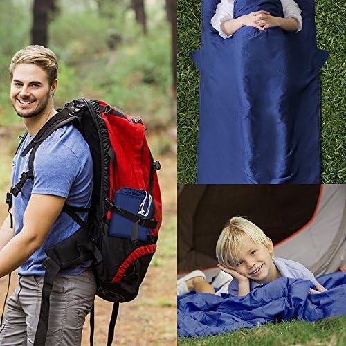MYCARBON Travel Sleeping Bag Liner, 100% Cotton Durable and Super Soft 220 x 90 cm Roomy Travel Sheet Portable Lightweight for Camping Bed Bag, Hostels, Coaches, Picnic, Trains with Pillow Pockets - Image 8