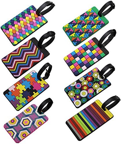 LJY Travel Luggage Suitcase Labels ID Tags Business Card Holder, Set of 8