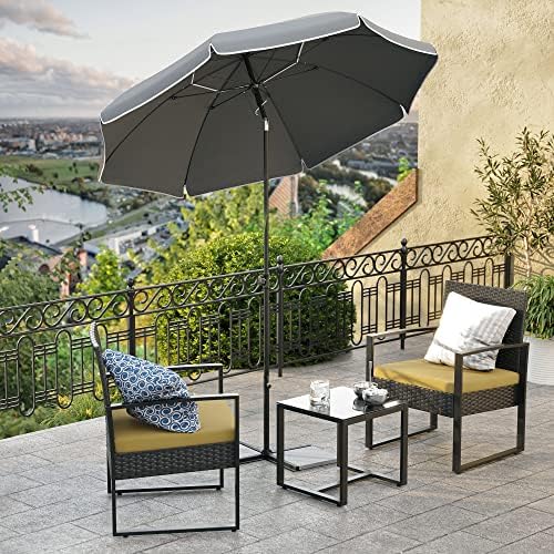 SONGMICS 1.6 m Parasol, Beach Umbrella, UPF 50+, Sun Protection, Portable Octagonal Polyester Canopy, Fibreglass Ribs, Tilt Mechanism, Carry Bag, for Beach Garden Balcony Pool, Grey GPU060G01 - Image 2