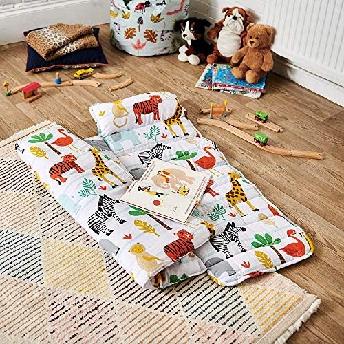 Bloomsbury Mill - Nap Mat for Toddlers and Kids - Pillow, Mat and Blanket Included - All-in-One Sleeping Bag for Nursery & Ready Bed for Nap Time and Sleepovers - Travel Essentials 135 x 50 cm Safari - Image 6