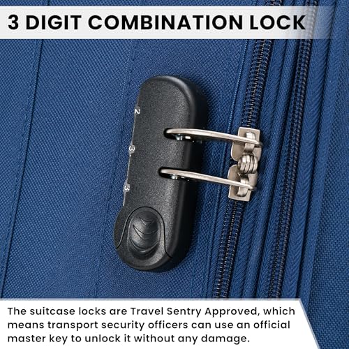 29" Large Suitcase Super Lightweight Luggage Combination Lock 20% Expandable 2 Wheel Soft Shell Check in Luggage for 23kg - Image 8