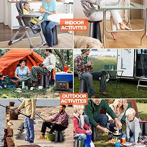 Yexati Upgraded Folding Stool with Load Capacity 400LB,Foldable Camping Stool Equipped with Soft Cushion/Durable Storage Bag and Carabiner, Portable Seat ideal for indoor and outdoor activity - Image 8
