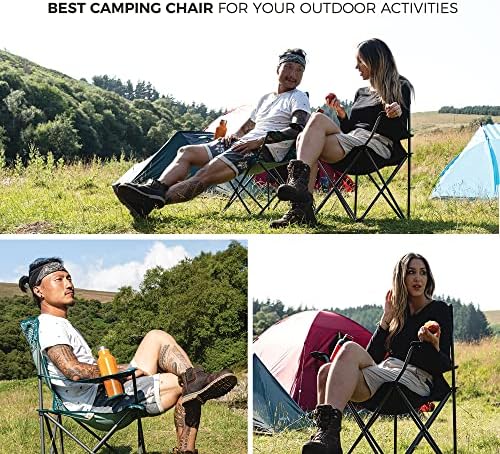 Highlander Camping Chair - Compact & Lightweight Folding Chair, 2.2kg, Portable Chair for Outdoors, Durable Steel Frame Arm Chair with Cup Holder - Image 8