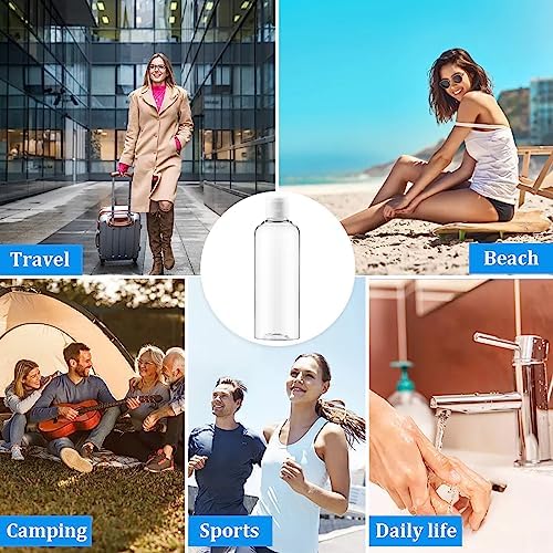 6Pcs Clear Travel Bottles 80ML, Containers Bottles with Lids, with 2 Sheets Stickers, Refillable Empty Travel Bottle for Toiletries Cosmetic Lotion Gel Shampoo Conditioner Shower - Image 7