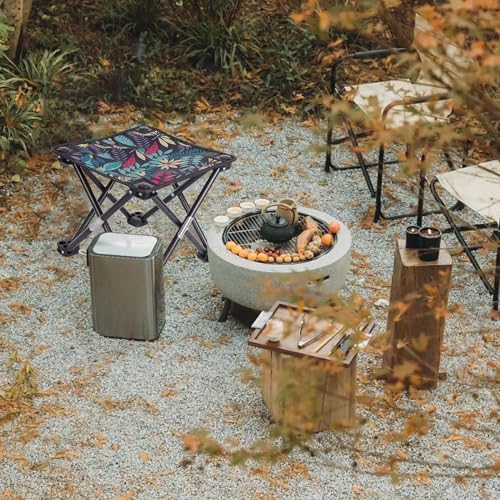 Portable Folding Camping Stool, Mini Lightweight Outdoor Collapsible Slacker Chairs Seat, Collapsible Camp Stool for Fishing Picnic, Beach BBQ, Travel and Hiking with Carry Waterproof Pocket - Image 5