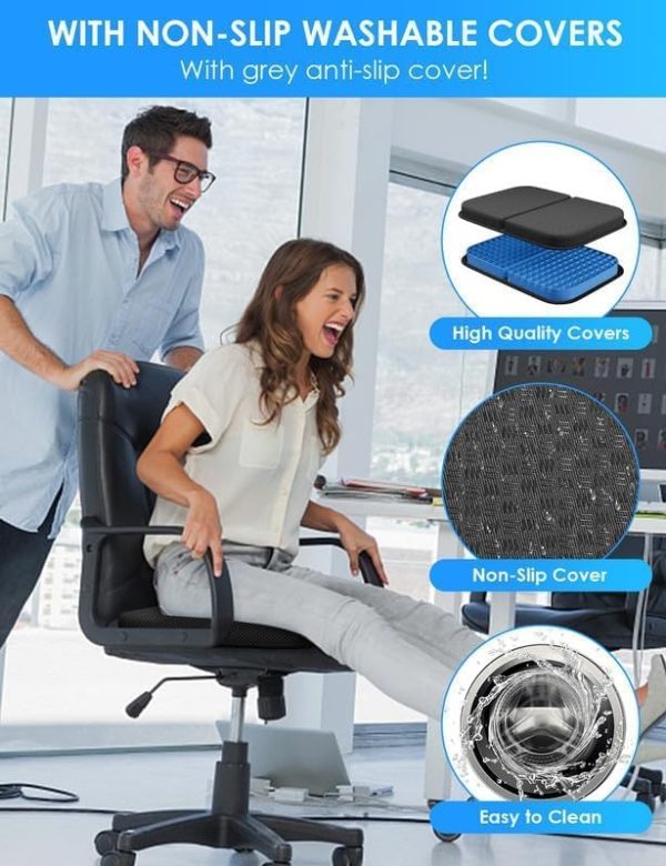 Seat Cushion Foldable Ergonomic Seat Cushion Portable Travel Chair Cushion Breathable Comfortable Orthopaedic for Car & Office Chair Wheelchair - Image 4