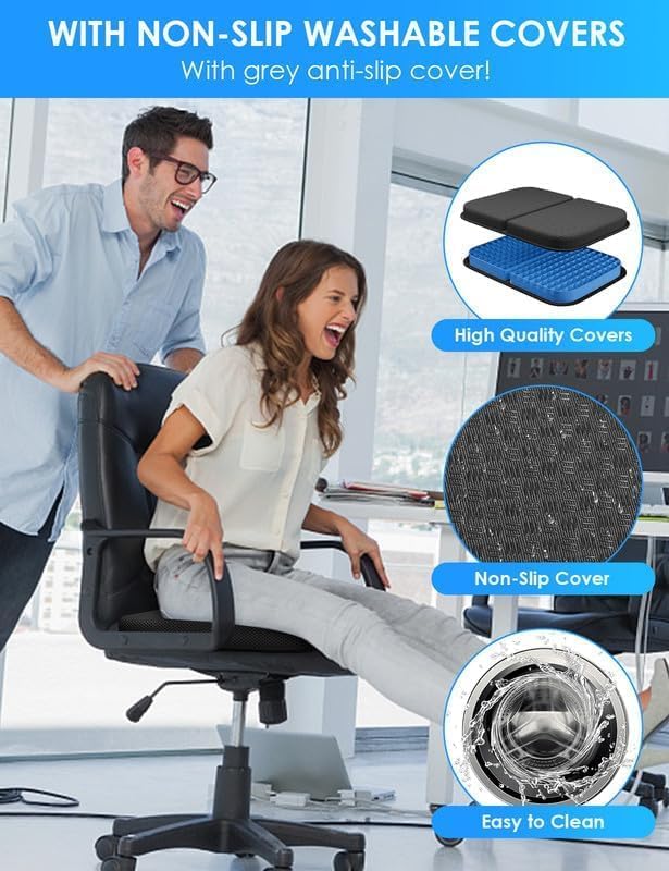 Seat Cushion Foldable Ergonomic Seat Cushion Portable Travel Chair Cushion Breathable Comfortable Orthopaedic for Car & Office Chair Wheelchair - Image 4