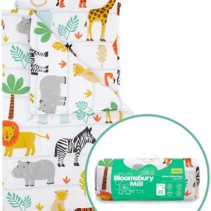 Bloomsbury Mill - Nap Mat for Toddlers and Kids - Pillow, Mat and Blanket Included - All-in-One Sleeping Bag for Nursery & Ready Bed for Nap Time and Sleepovers - Travel Essentials 135 x 50 cm Safari