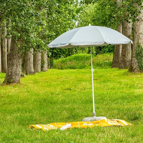 Harbour Housewares Metal Beach Parasol - 1.8M x 2M - Grey - 1x UPF 50+ Portable Garden Outdoor Sport Travel Camping Picnic Sun Umbrella Shade Shelter Canopy with UV Protection - Image 6