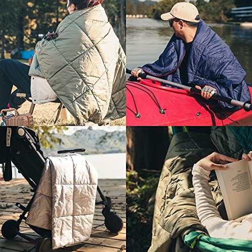 Sonive Camping Blanket Ultralight Multifunctional Warm Travel Outdoor, waterproof,Lightweight Portable with Carry Bag for Stadium, Picnic, Camping, Beach, Dogs,Army green,71x101 cm - Image 8