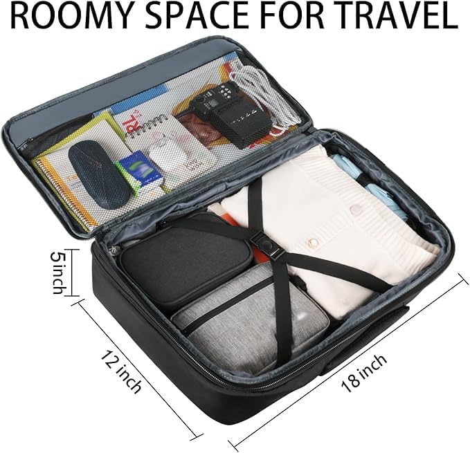 Vancropak Easyjet Cabin Bag 45x36x20 Underseat, Expandable Travel Backpack Cabin Size for Easyjet, Water Resistant Carry on for Men Women, TSA Hand Luggage Backpack, Black - Image 3