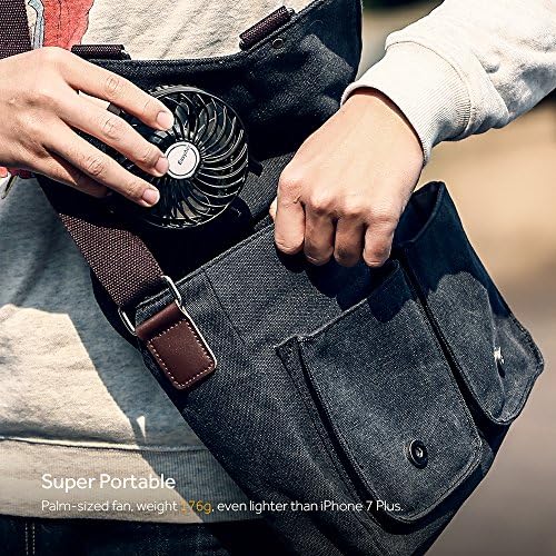 EasyAcc Handheld Fan Portable USB Fan 3 Speeds [Lifetime Service] 180° Foldable Powered Personal Mini Electric Fan With Rechargeable Battery Folding Adjustable Speeds Fan Home Travel Outdoor Black - Image 7